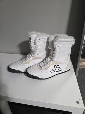KAPPA HIGH TOP BOOTS WHITE SNEAKER SHOES WOMEN'S SIZE 9 RARE - FLOOR DEMO